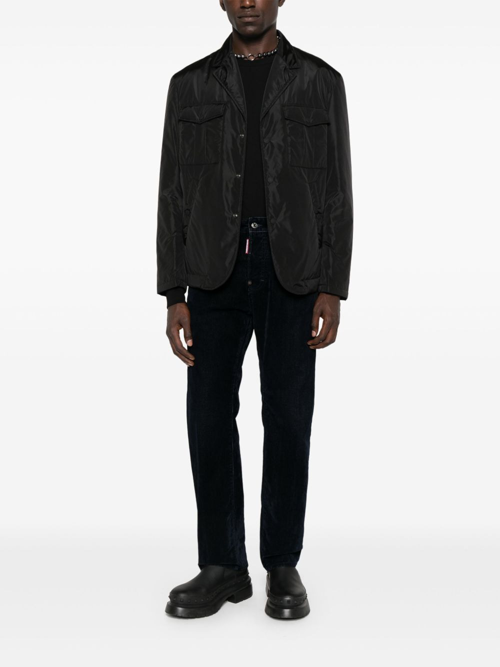 flap-pocket buttoned jacket - 2