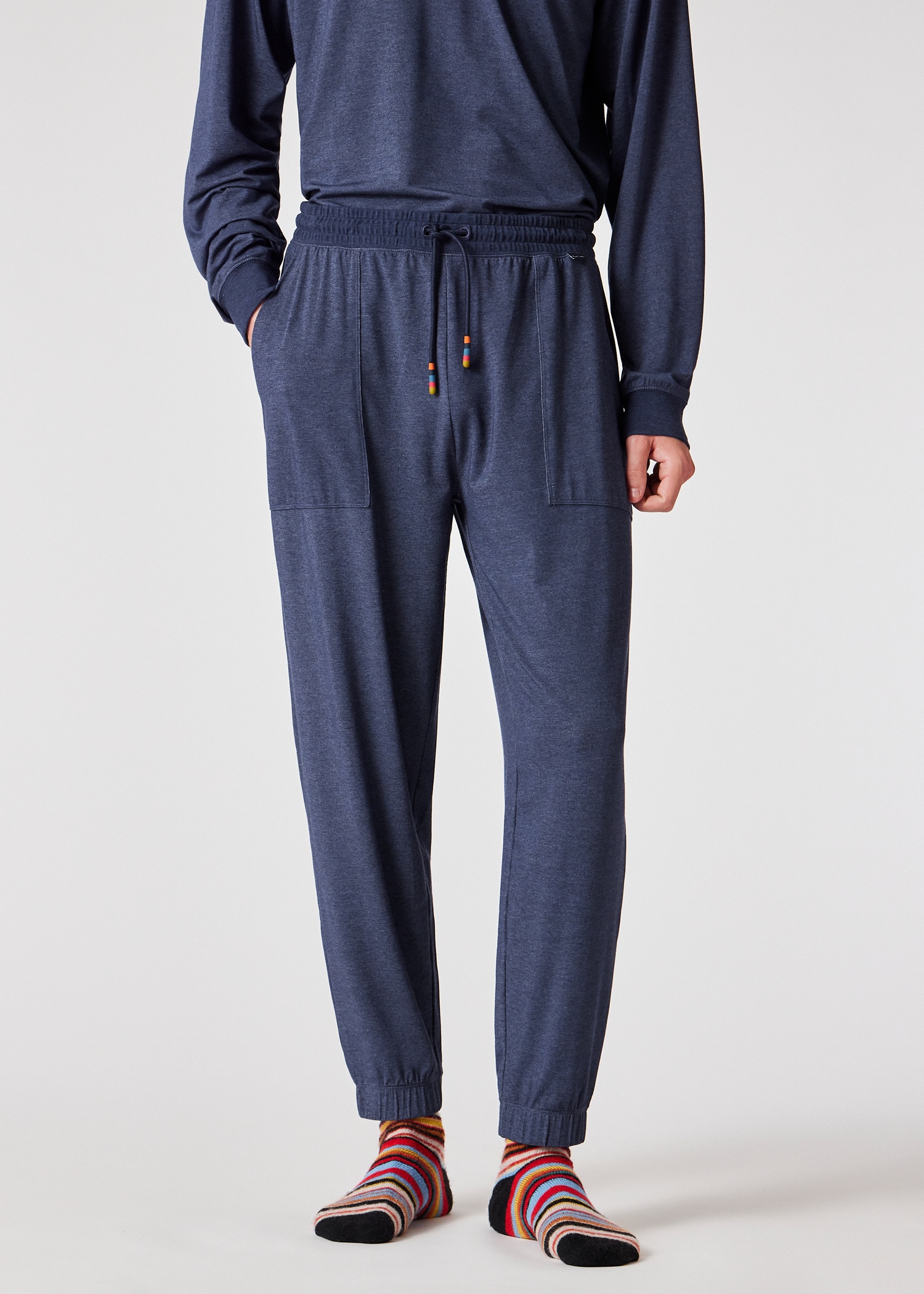 Denim Blue Modal-Blend Lounge Pants - 3