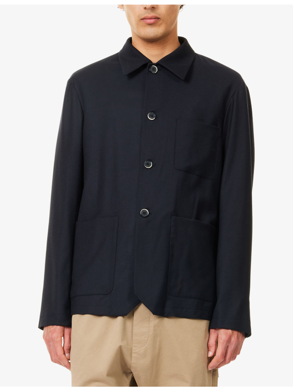 Patch-Pocket Wool Overshirt - 3