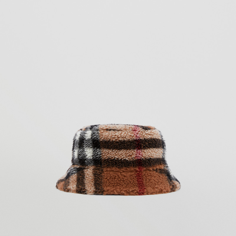 Reversible Check Fleece Bucket Hat 1