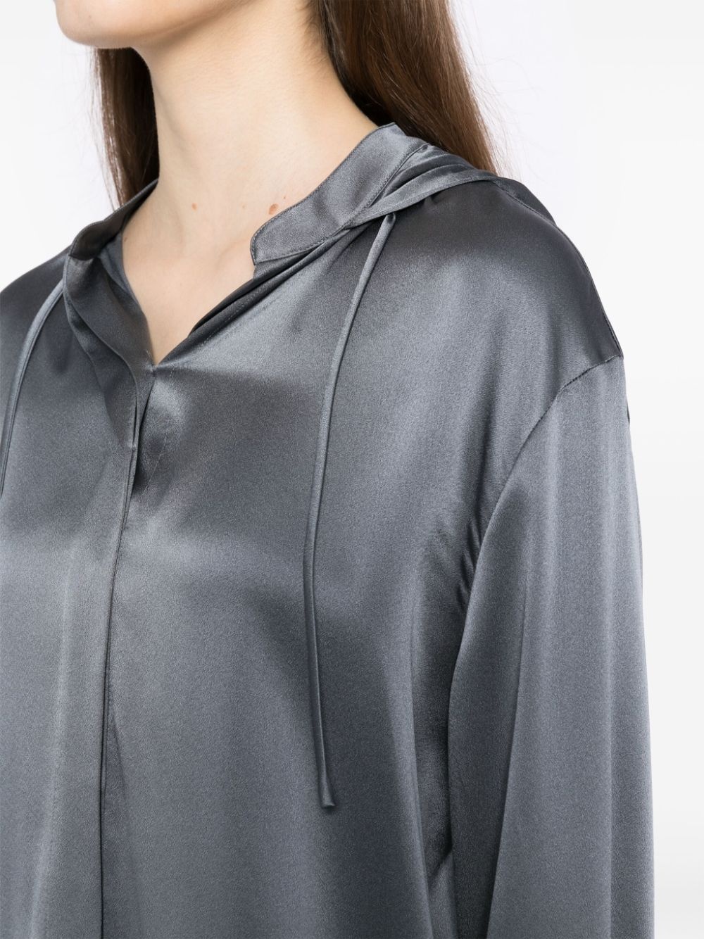 silk hooded shirt - 5