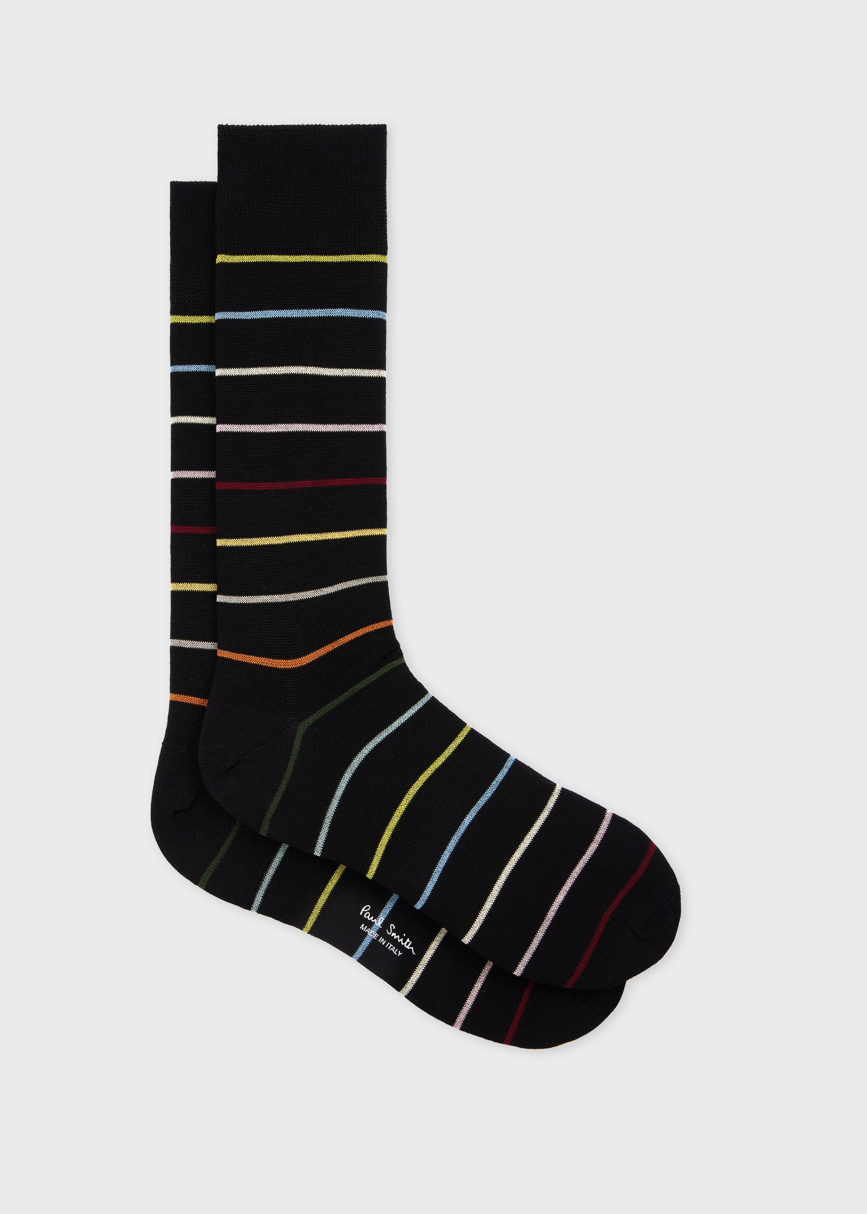 Black Cotton-Blend Block 'Signature Stripe' Socks - 1