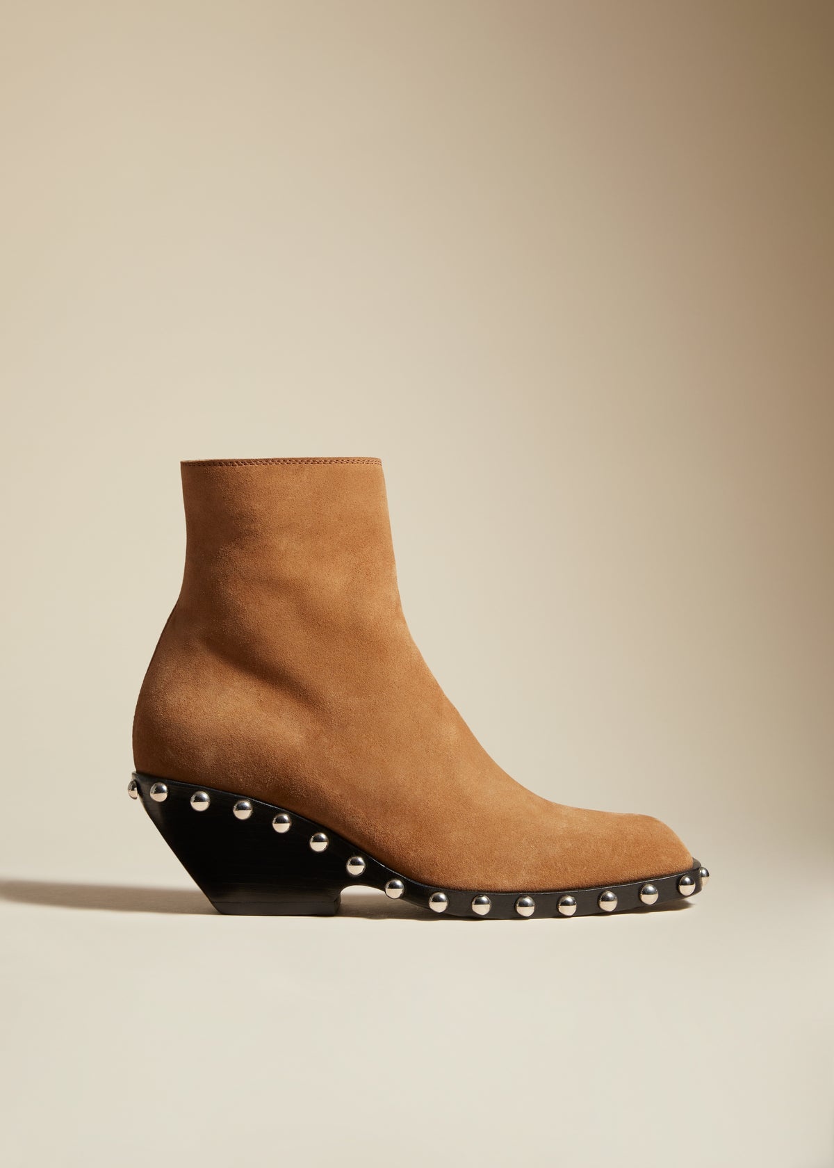 The Dallas Ankle Boot in Coffee Suede– KHAITE