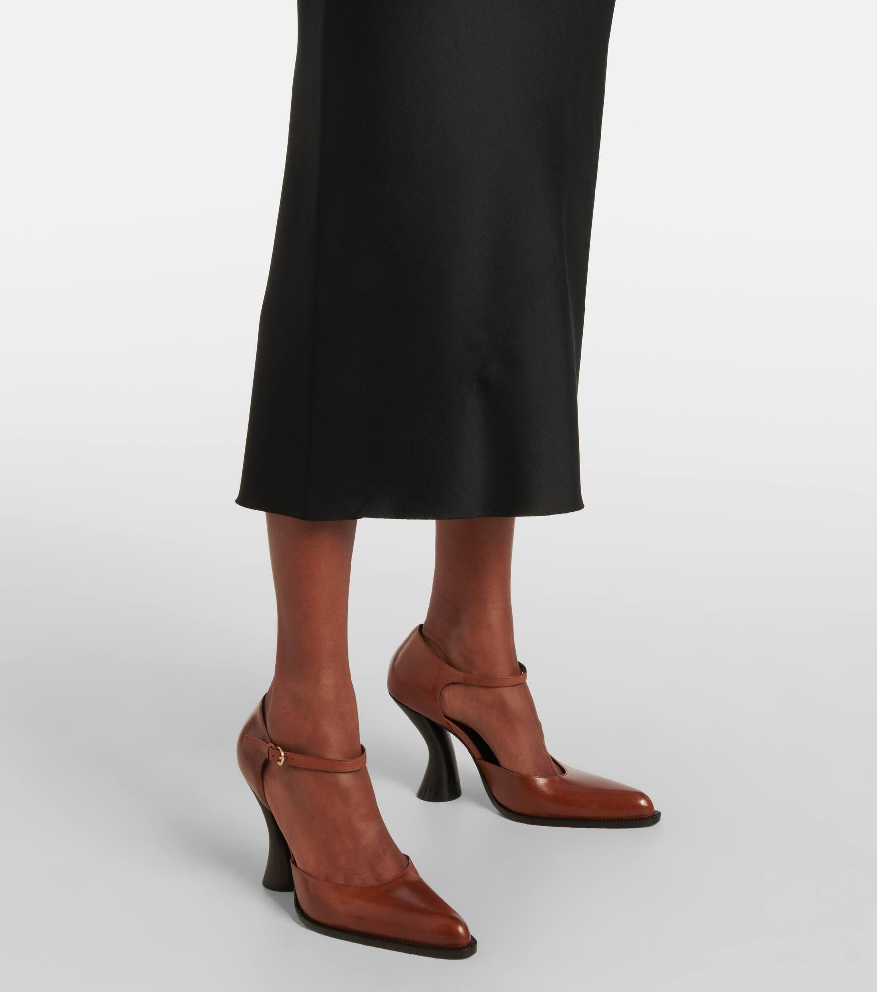 Satin midi skirt - 5