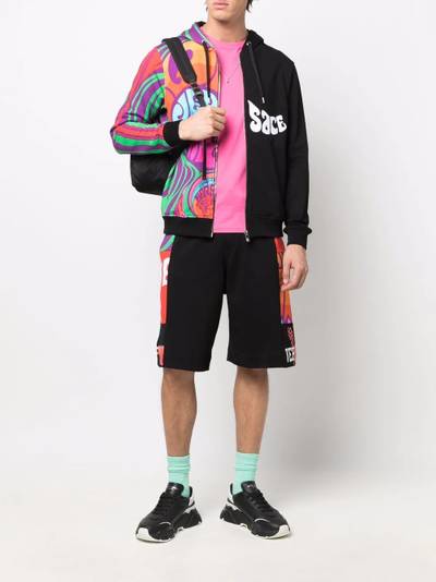 VERSACE graphic-print zip-up hoodie outlook