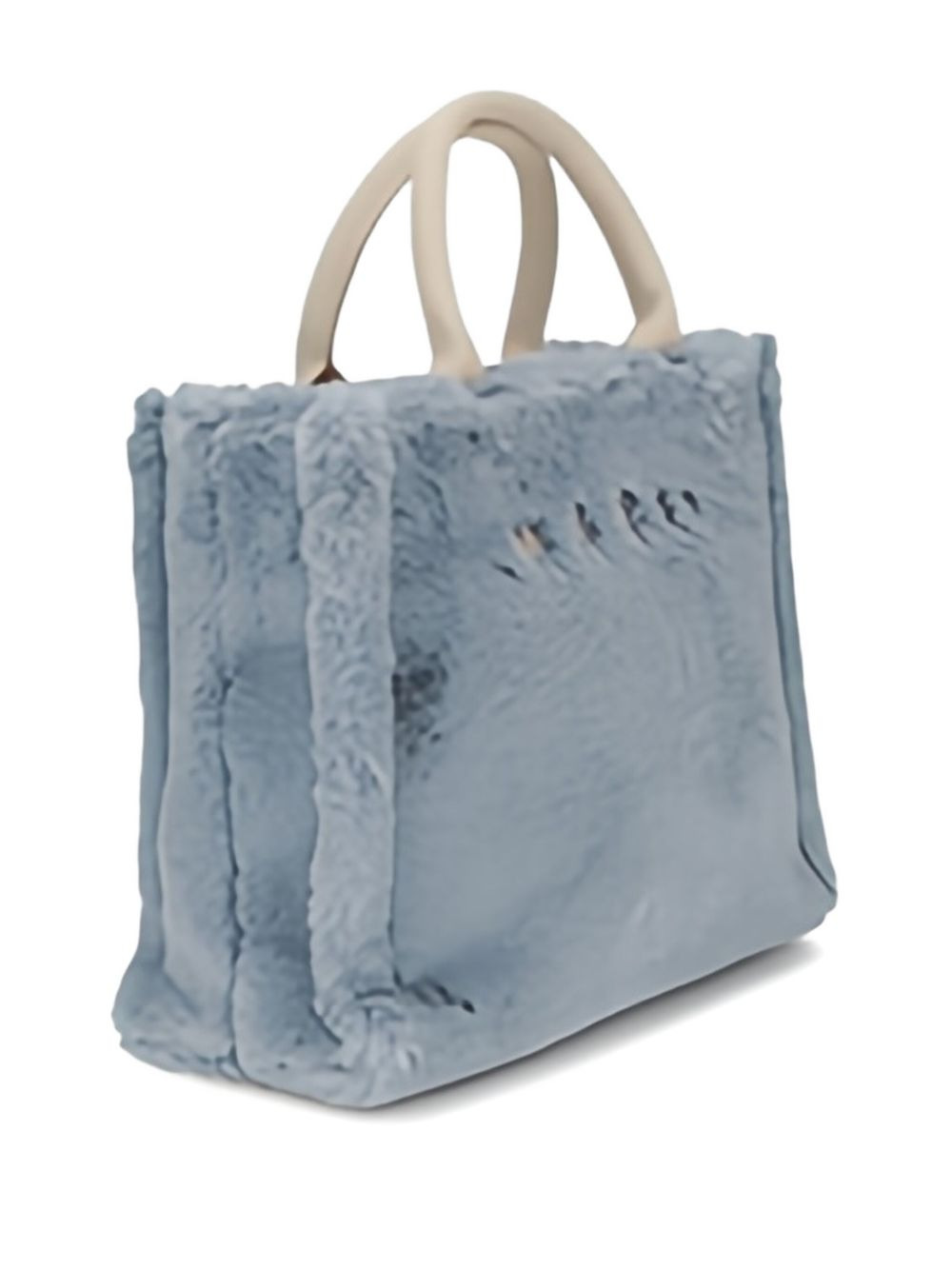 fur-trimmed tote bag - 3