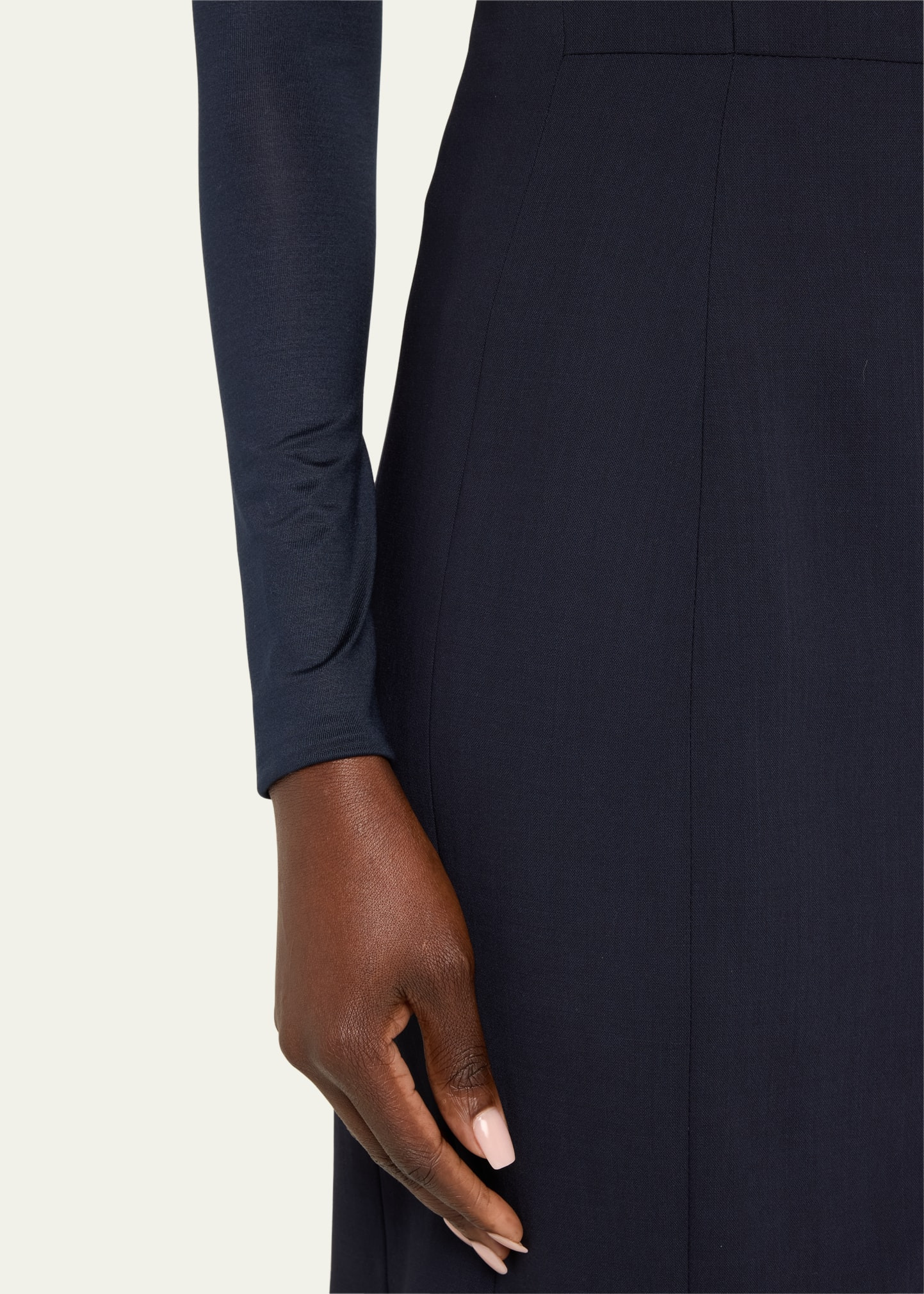 Wool-Blend Knee-Length Pencil Skirt - 5