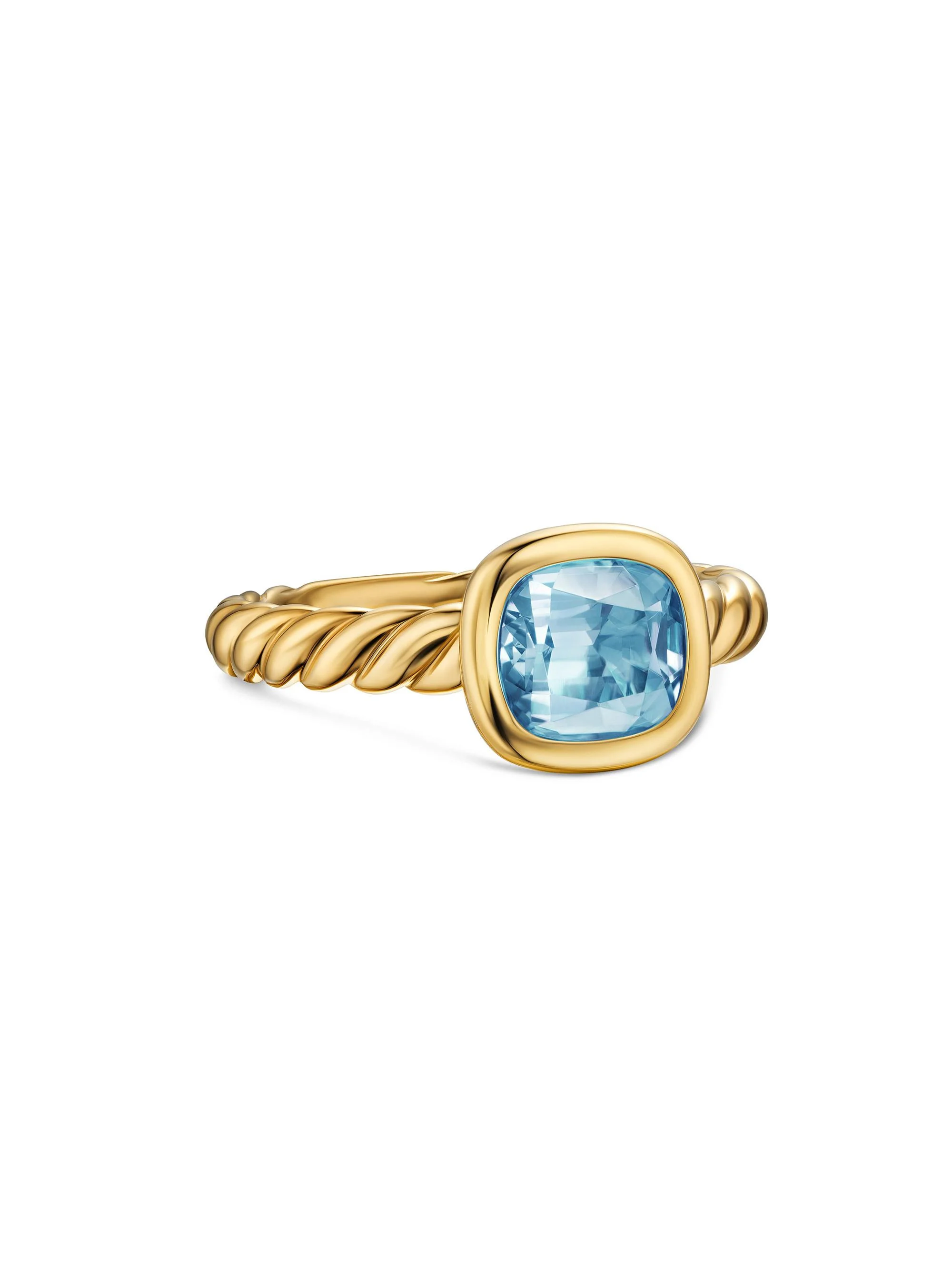 Women's DY Mercer Stone Ring in 18K Yellow Gold - Sky Blue Topaz - 1