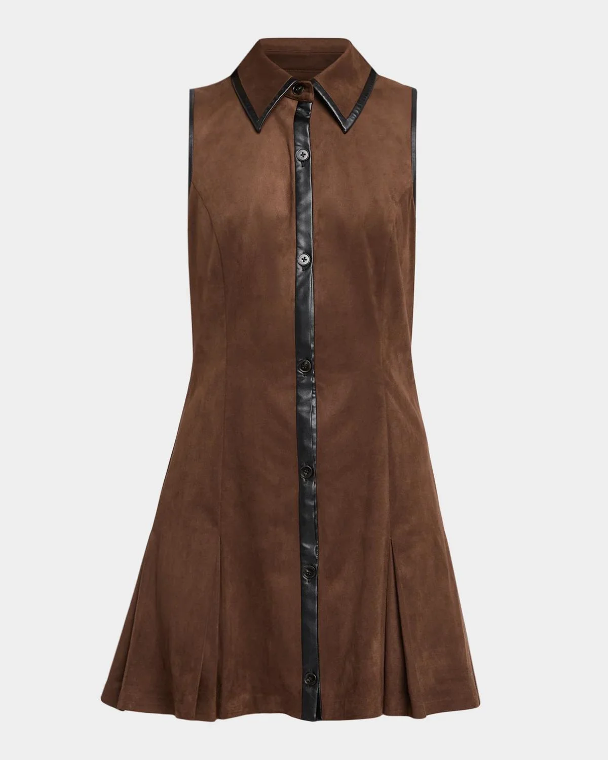 Stella Faux-Suede Mini Shirtdress - 1