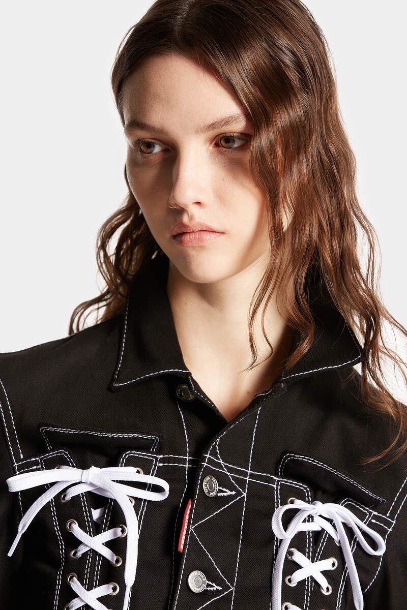 DENIM BONDAGE BABY JACKET - 5