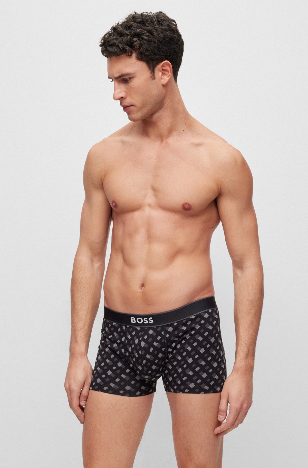 STRETCH-COTTON TRUNKS WITH SIGNATURE LOGO WAISTBAND - 2