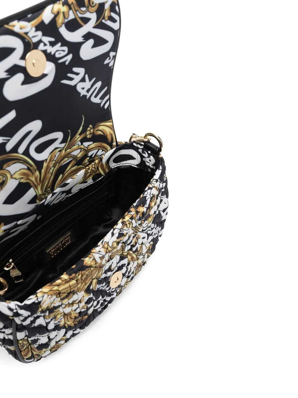 baroque-pattern print shoulder bag - 6