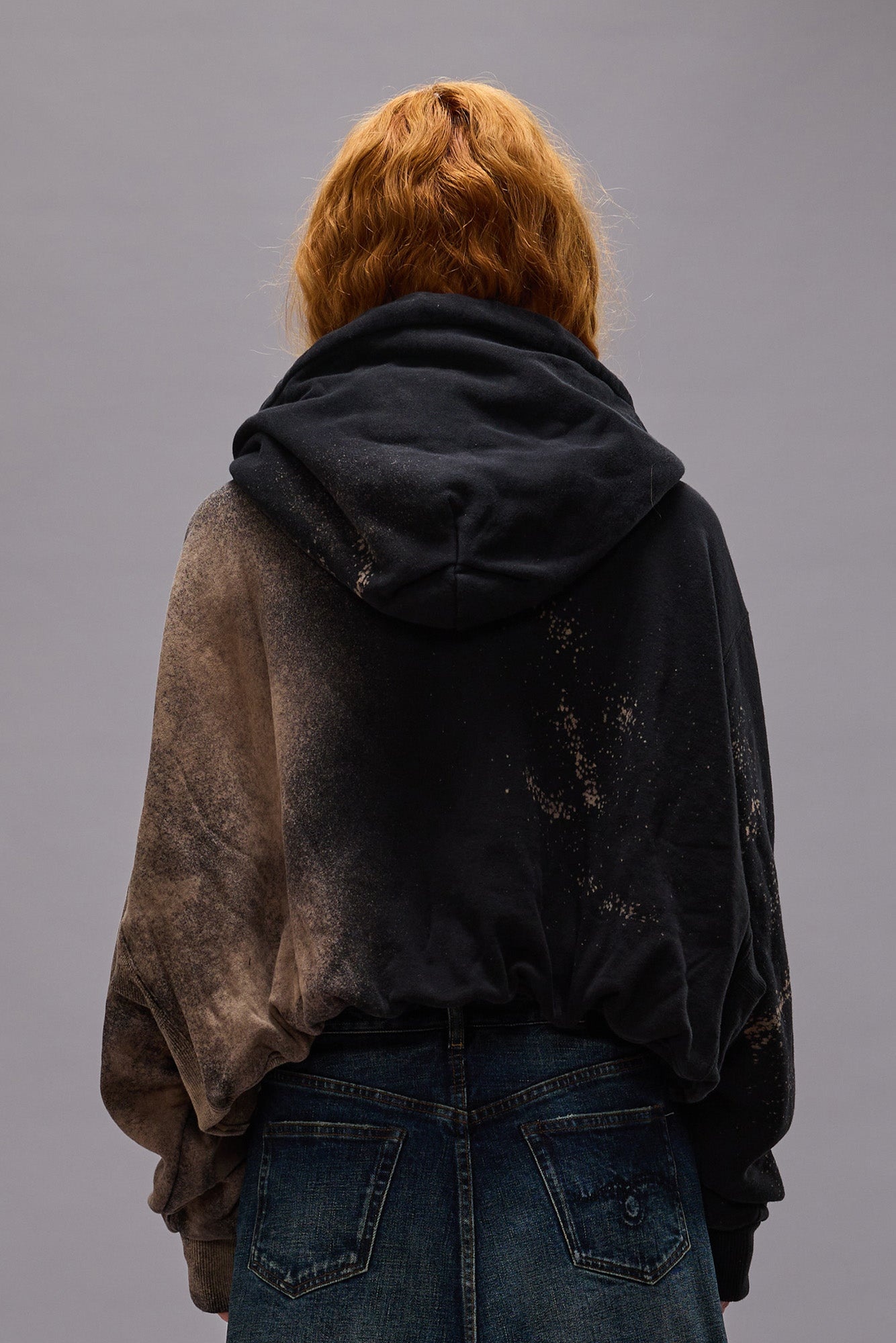 BALLOON POPOVER HOODIE - BLEACHED BLACK - 2