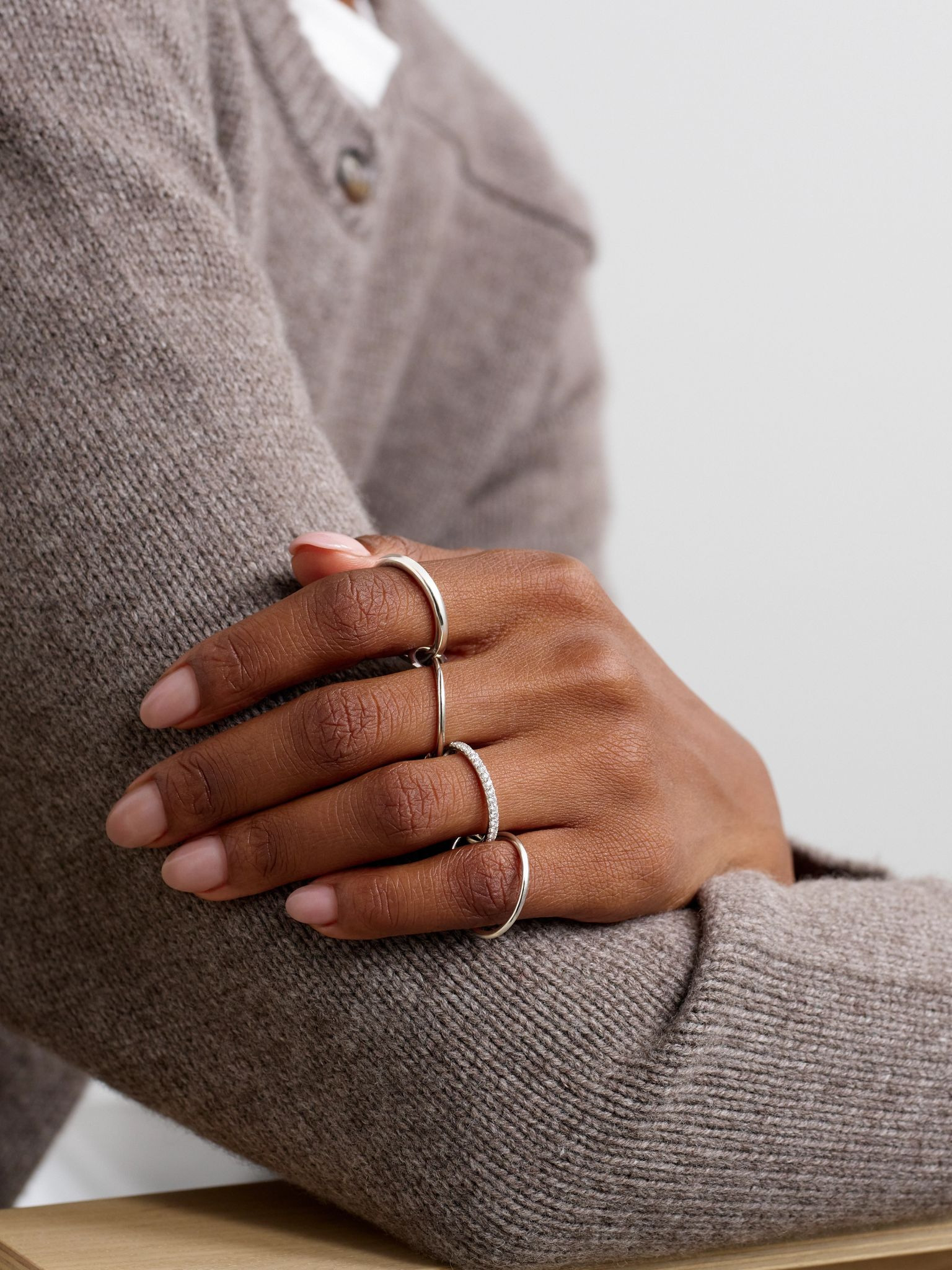 Nimbus sterling silver diamond ring Silver - 5