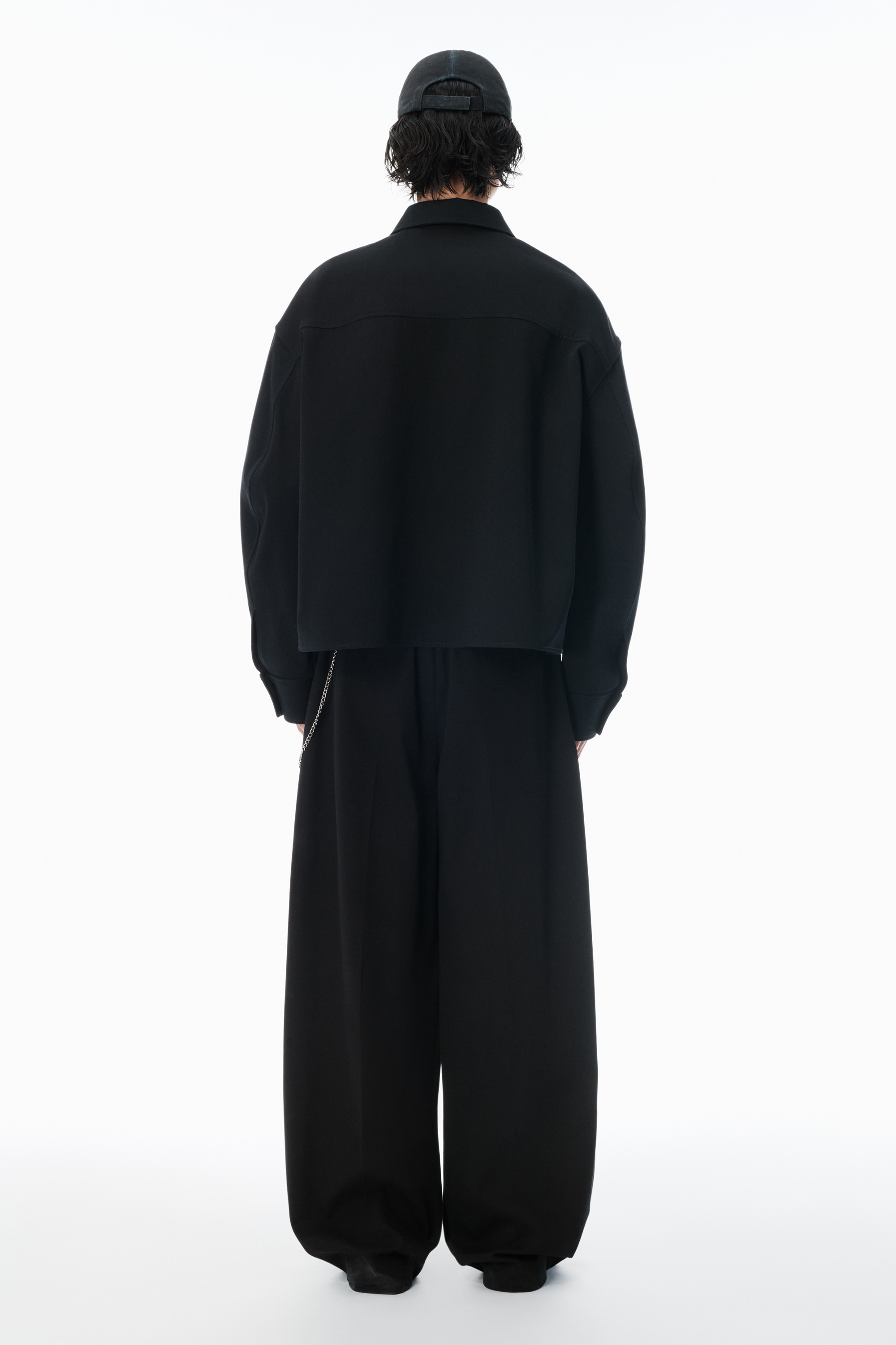 black cotton boxy button up shirt - 4