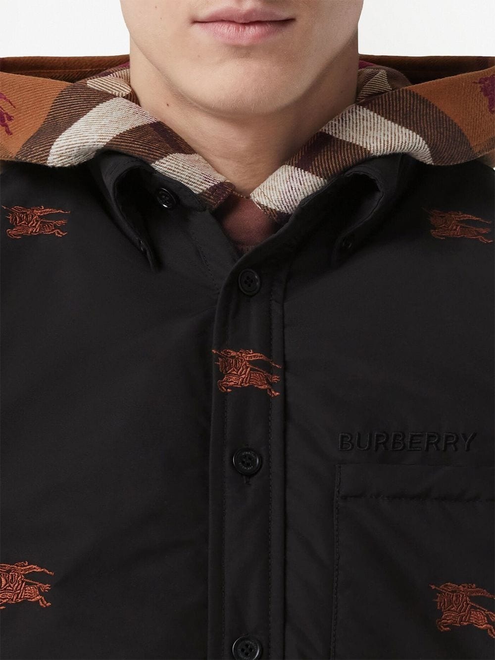 embroidered padded overshirt - 5