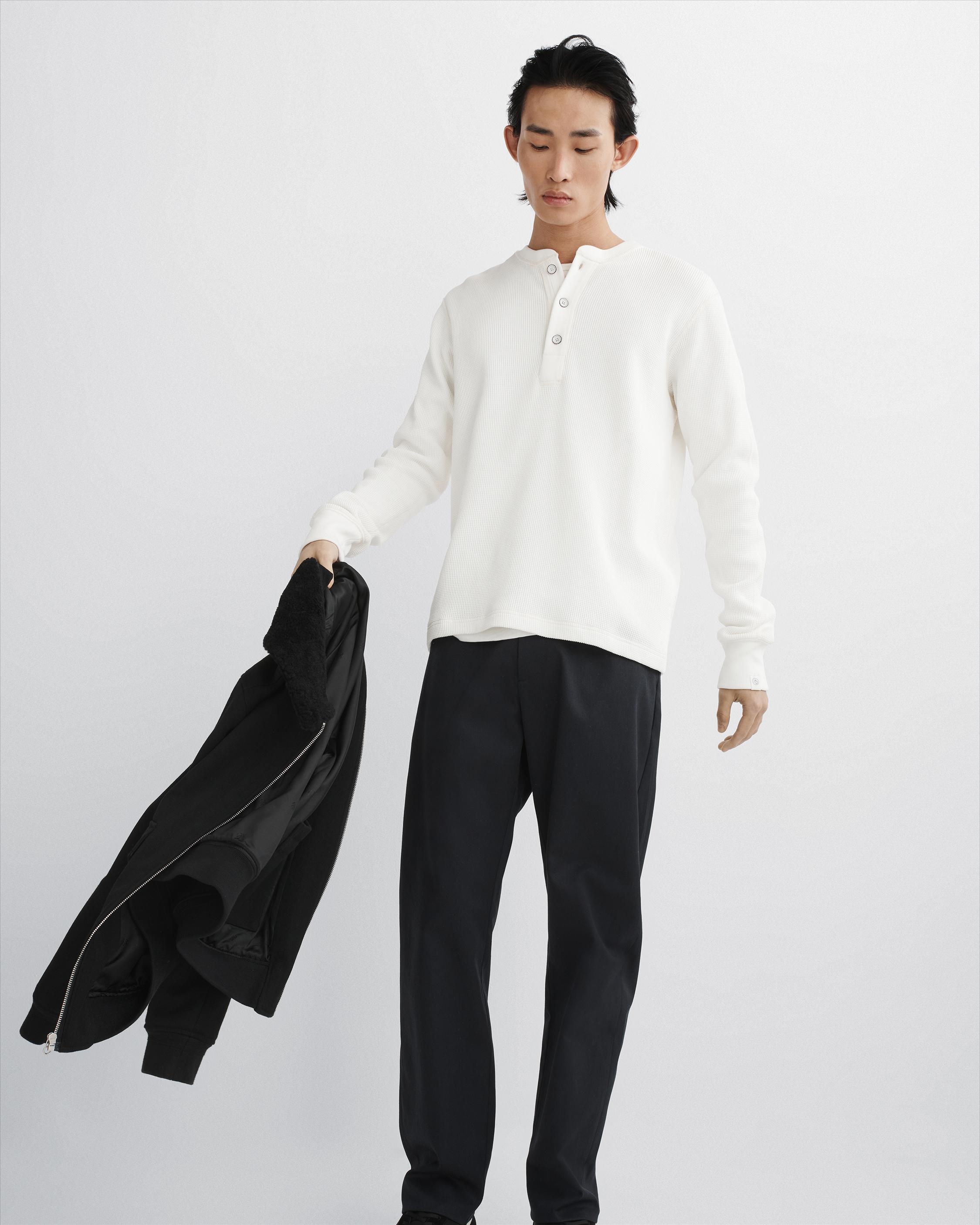 Garment Dyed Waffle Henley
Cotton Long Sleeve Shirt - 6