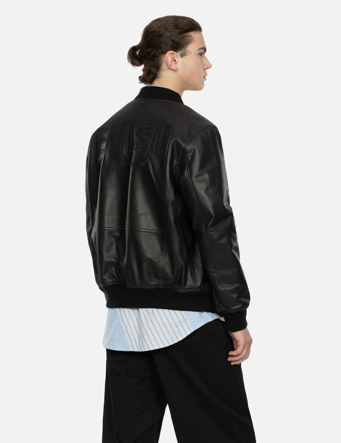 Logo Appliquéd Leather Bomber Jacket - 7