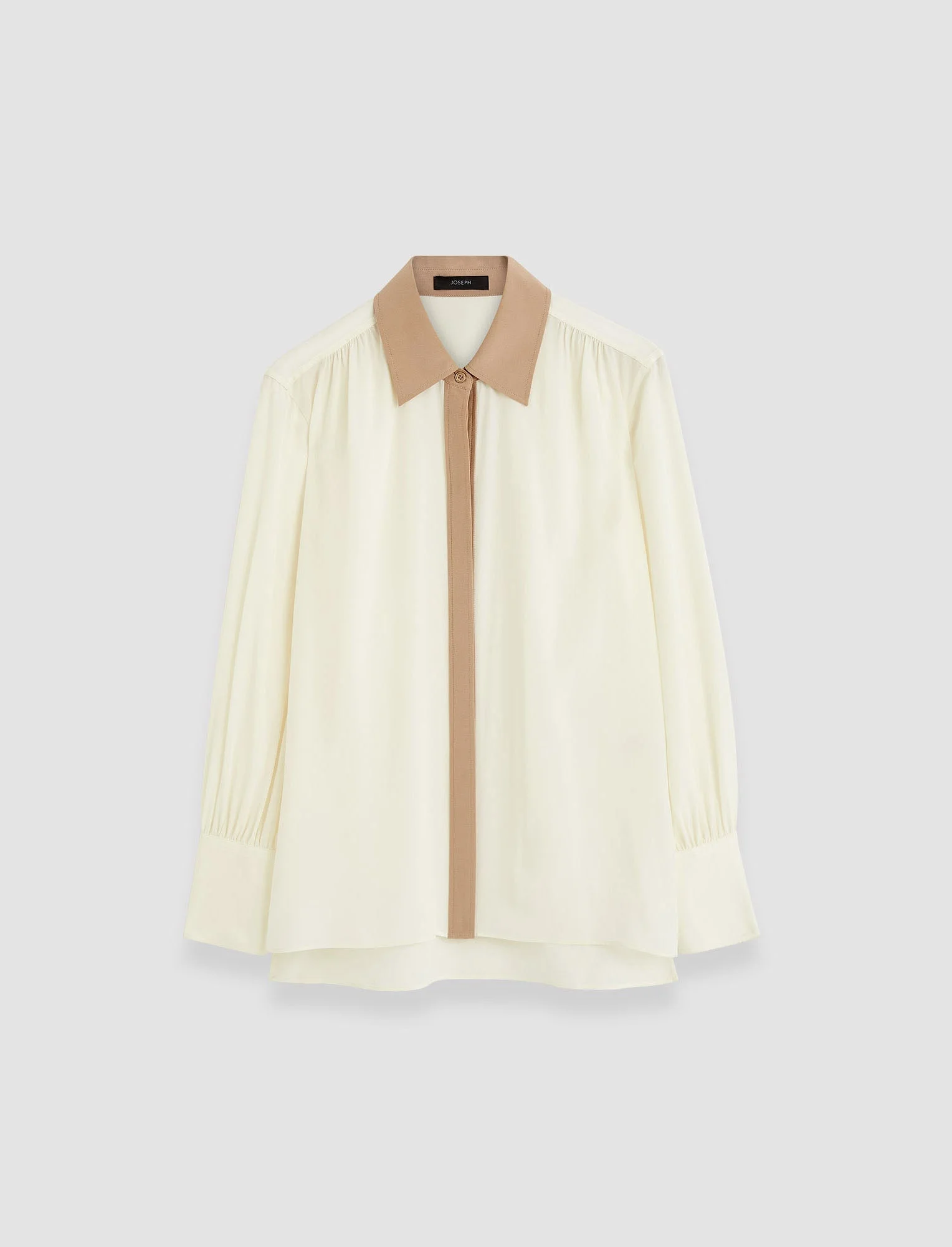 Evora Silk Crepe de Chine Colourblock Blouse - 1
