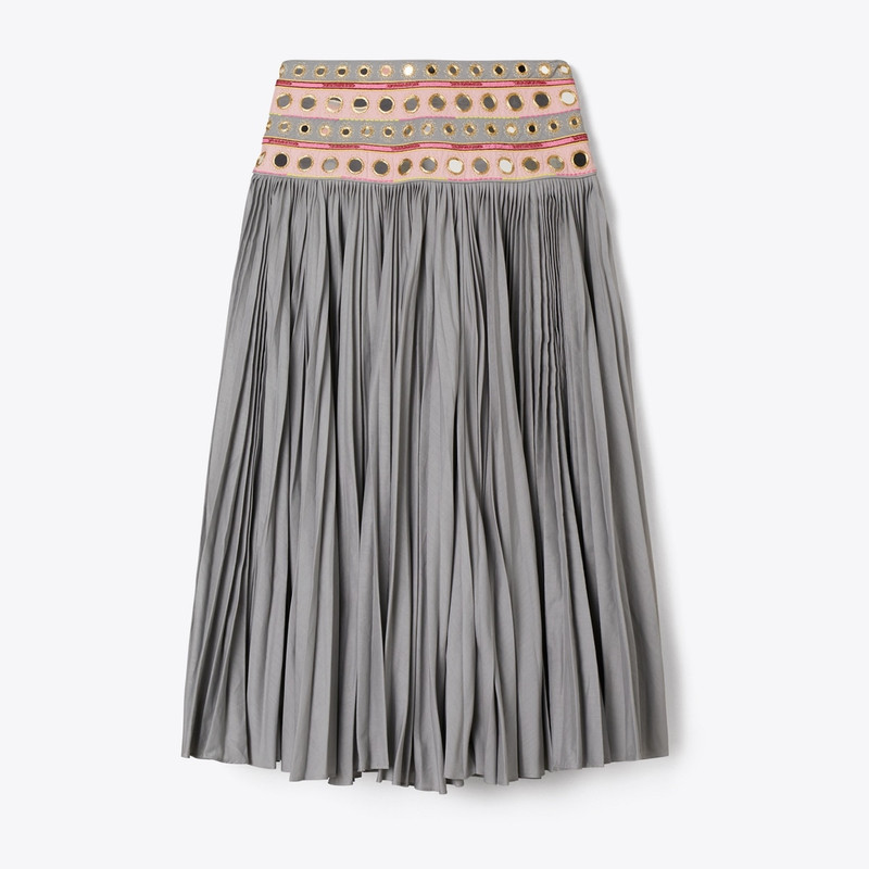 Mirror Embellished Cotton Skirt 1