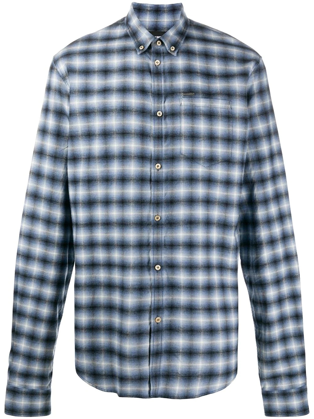 plaid long-sleeve shirt - 1