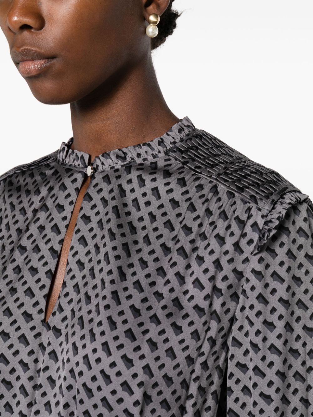 tonal monogram-print midi dress - 5