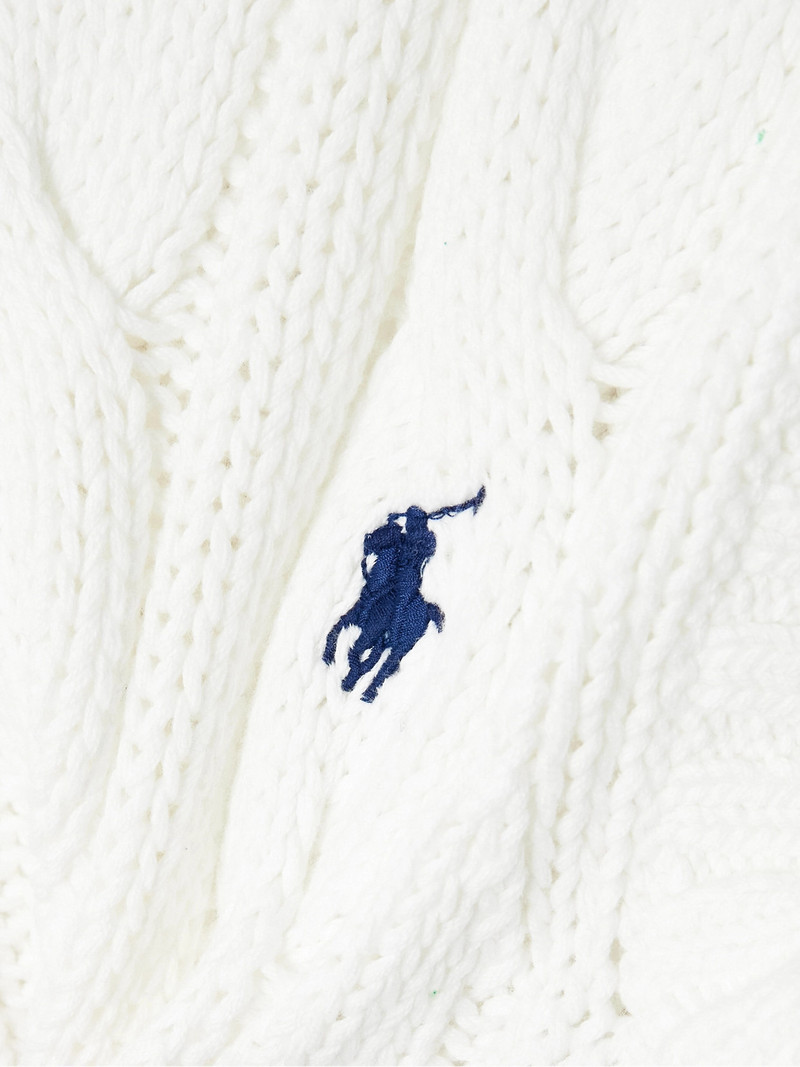 Embroidered Cable-knit Cotton Vest 4