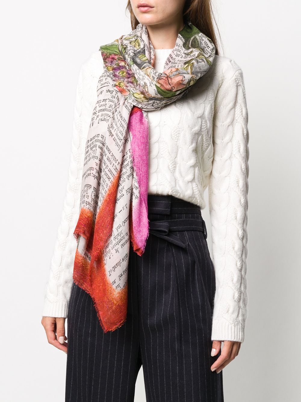 Smile graphic-print scarf - 2