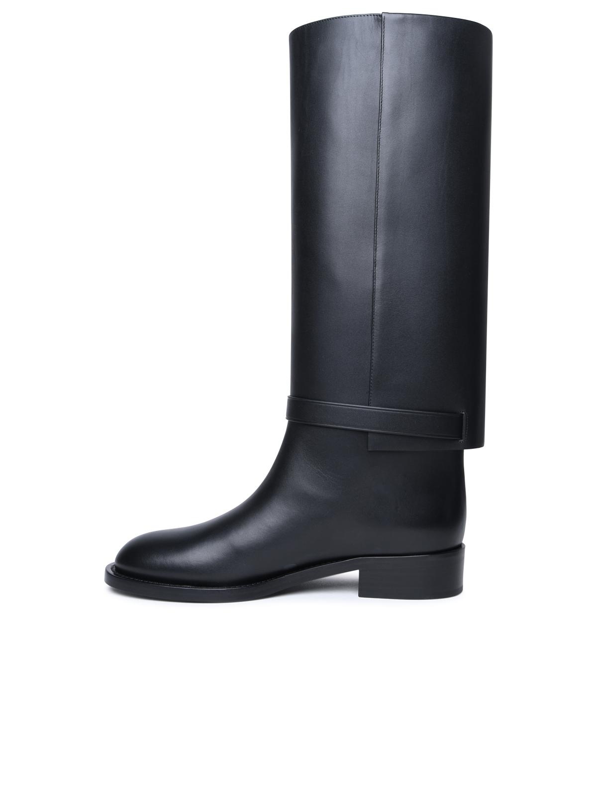 Burberry Black Leather Boots Woman - 3