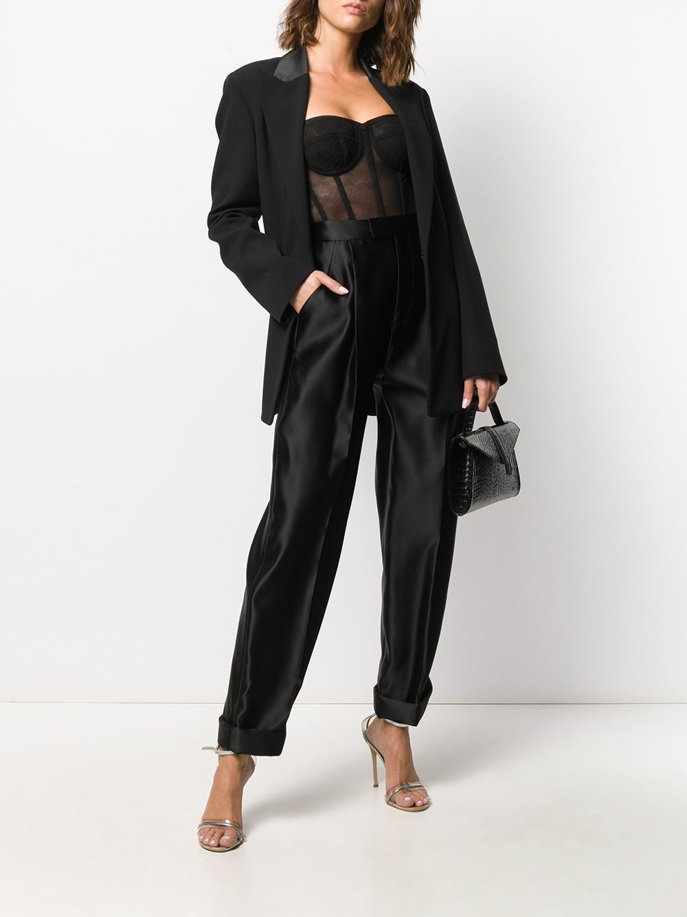 high waisted silk trousers - 2