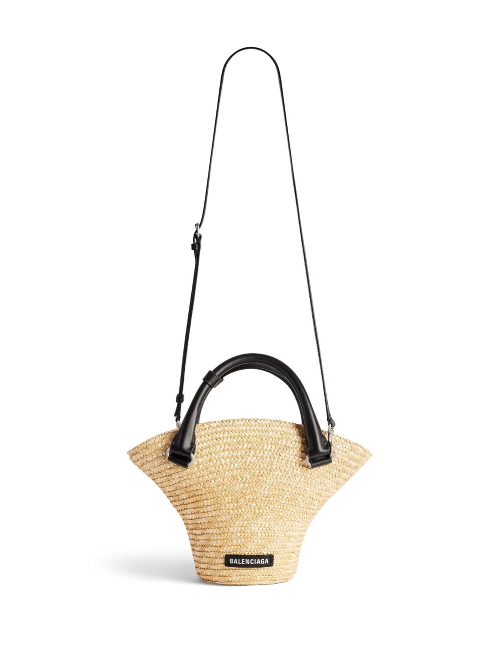 mini braided-raffia tote bag - 6