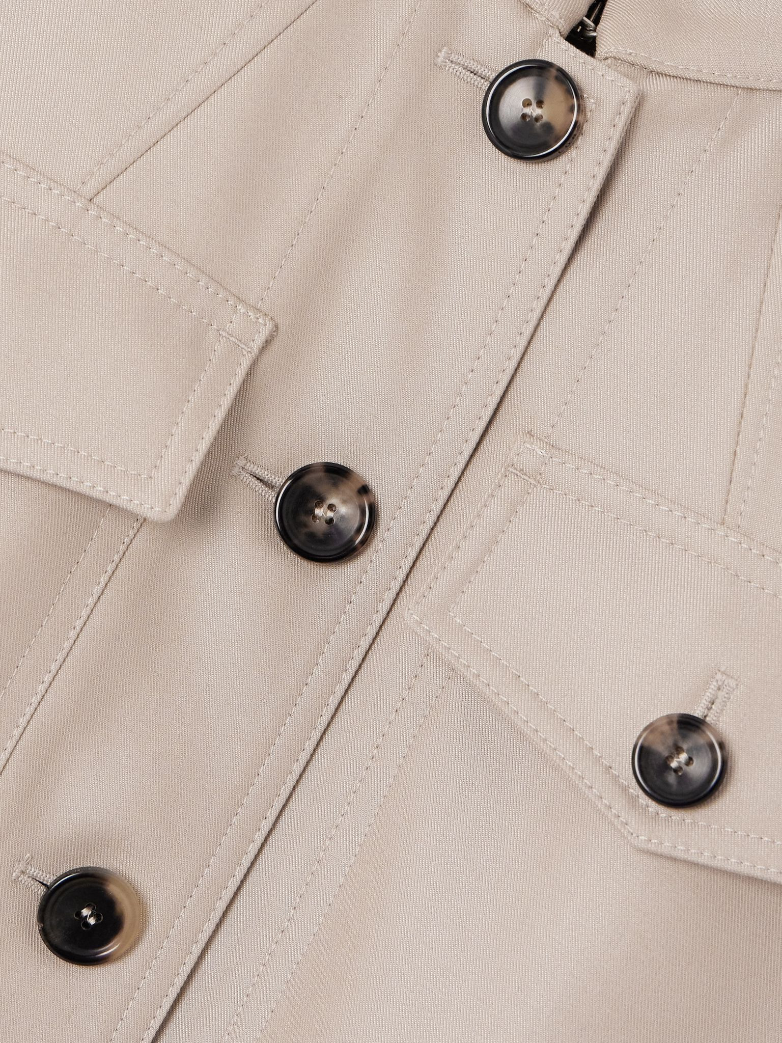 Ashley cotton and silk-blend twill jacket Beige - 5