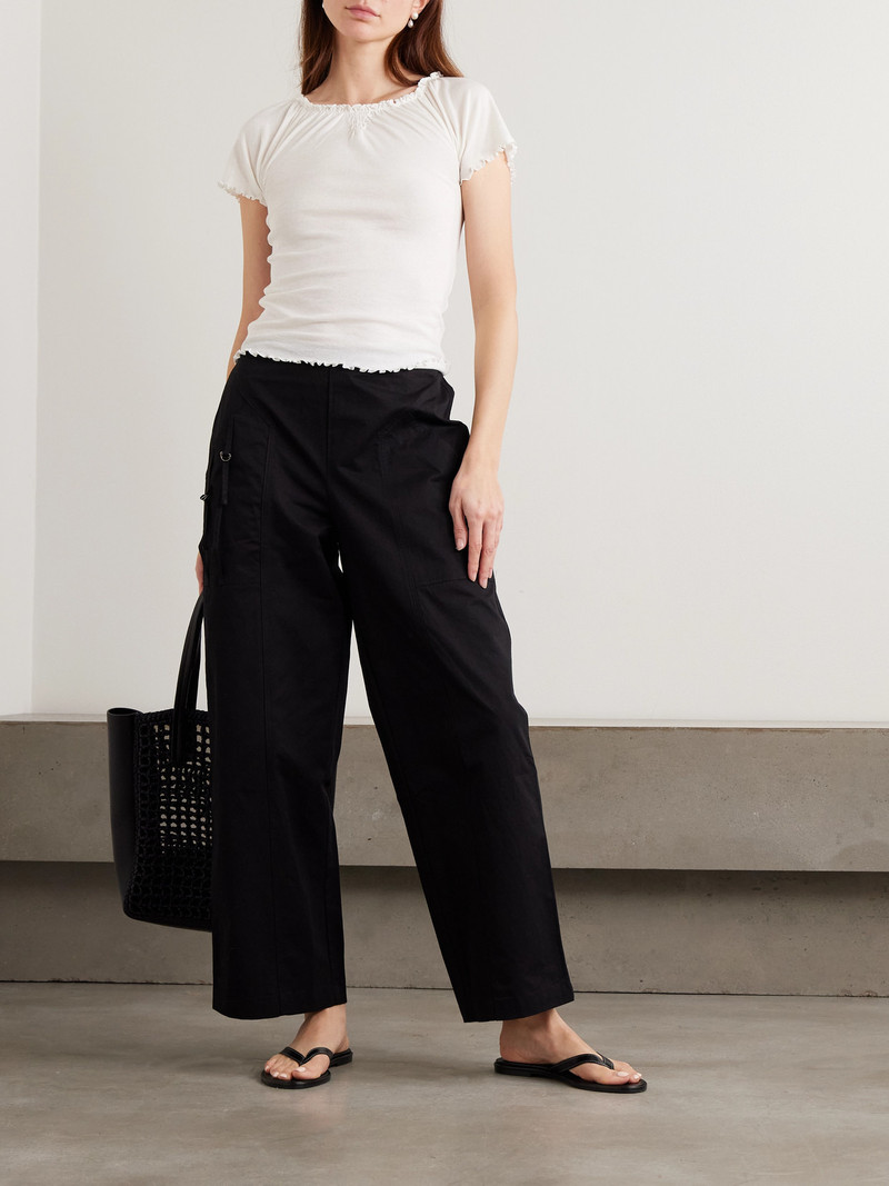 DEIJI STUDIOS Flounce Shirred Cotton And Wool-blend Top outlook