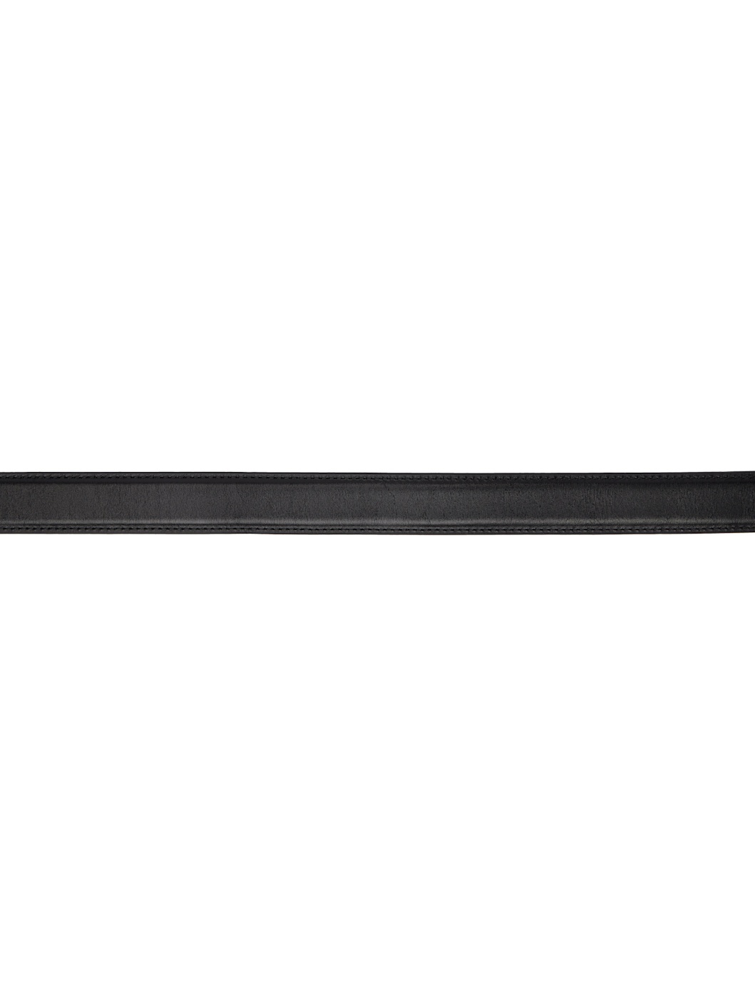 Black Narrow Stitch Trimmed Formal Belt - 2