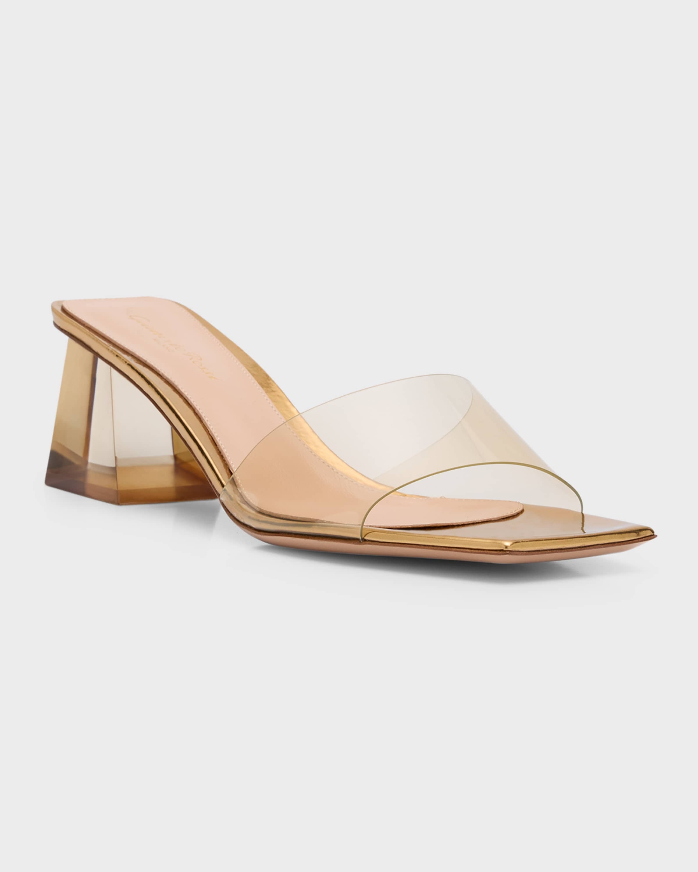 Transparent Block-Heel Mule Sandals - 4