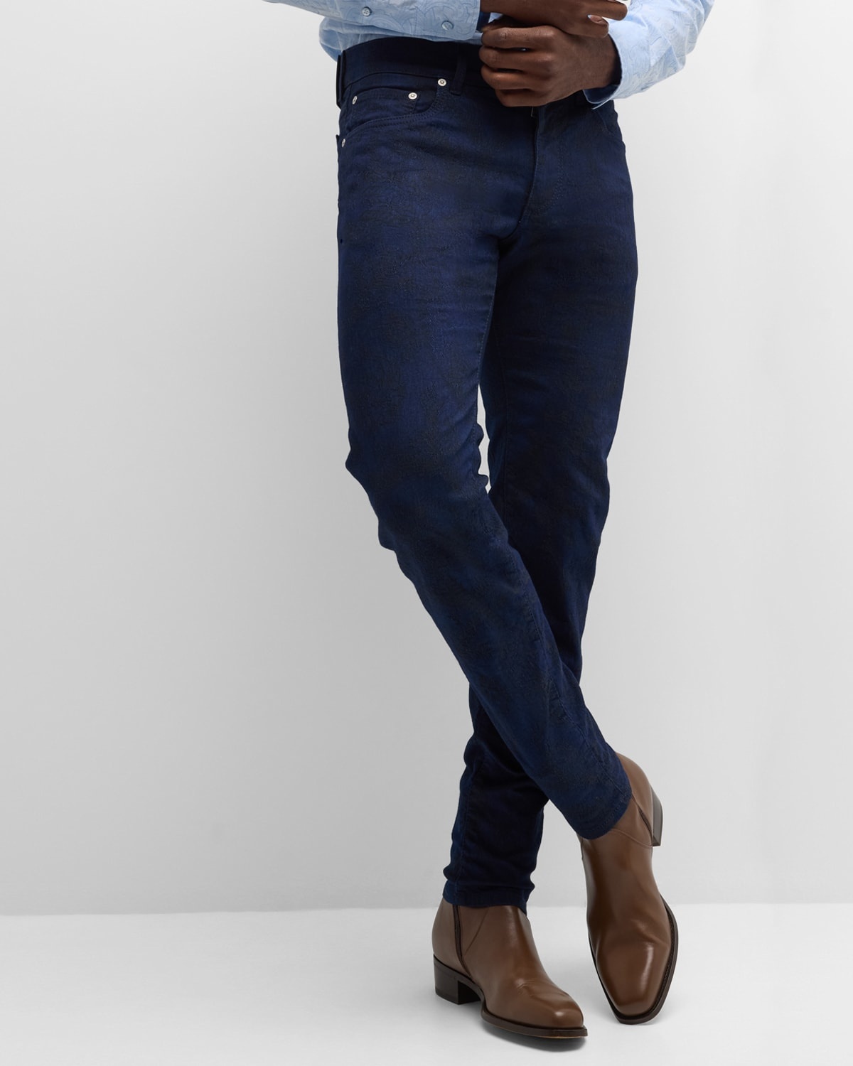 Men's Jacquard Straight-Leg Jeans - 6