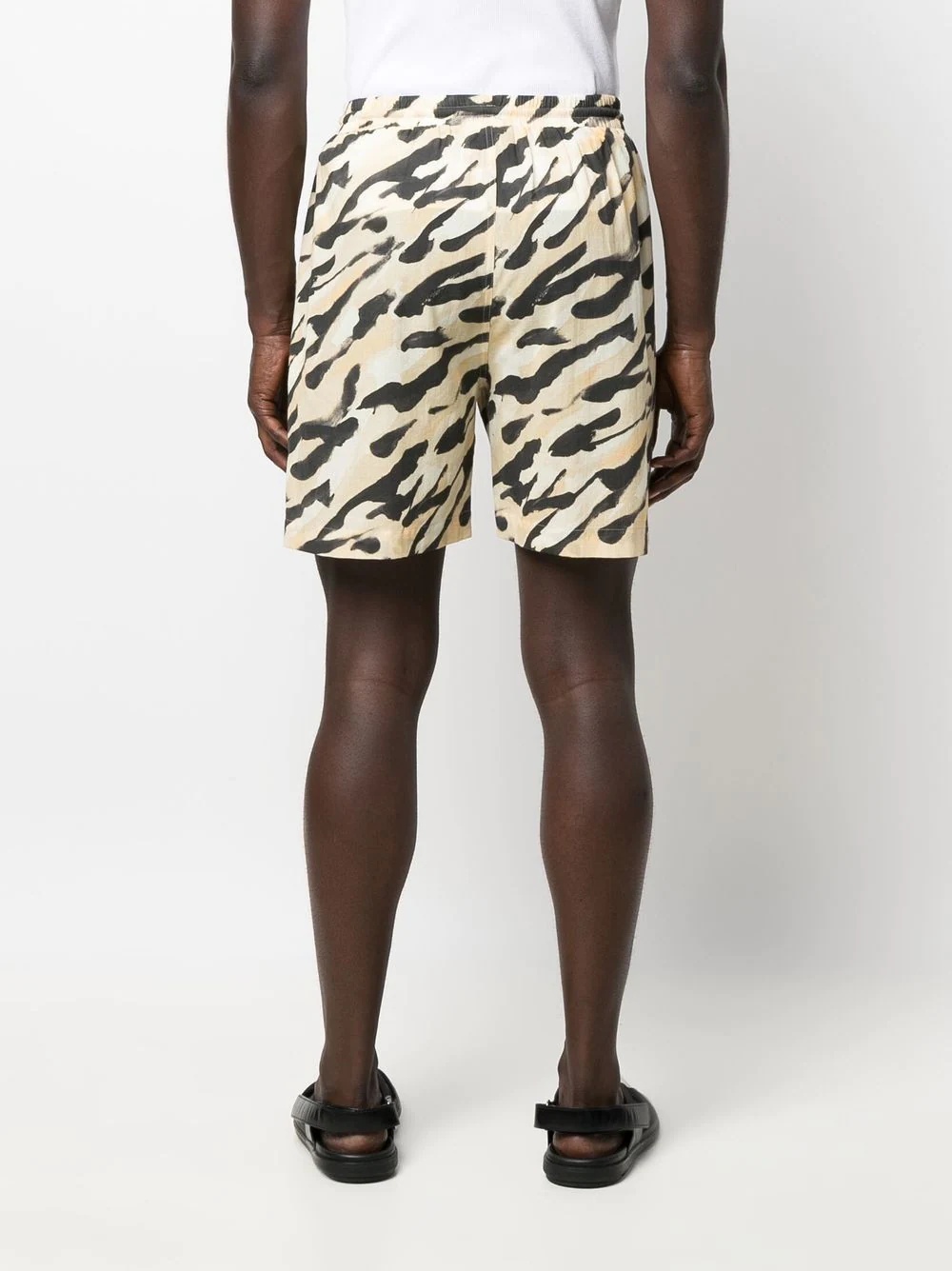 animal-print organic-cotton shorts - 4