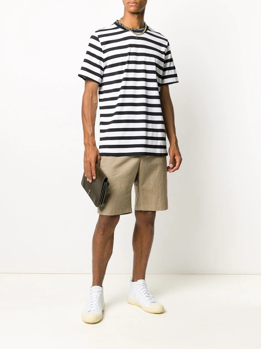 striped basic T-shirt  - 2