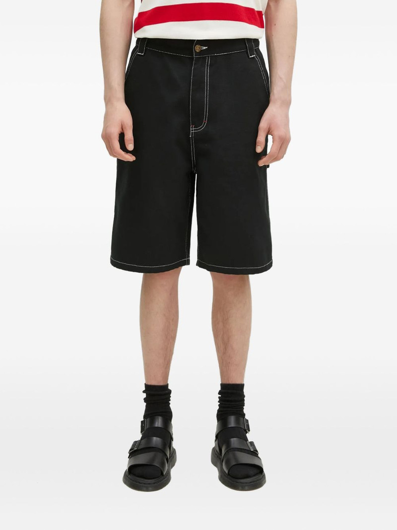 contrast-stitch denim shorts 1