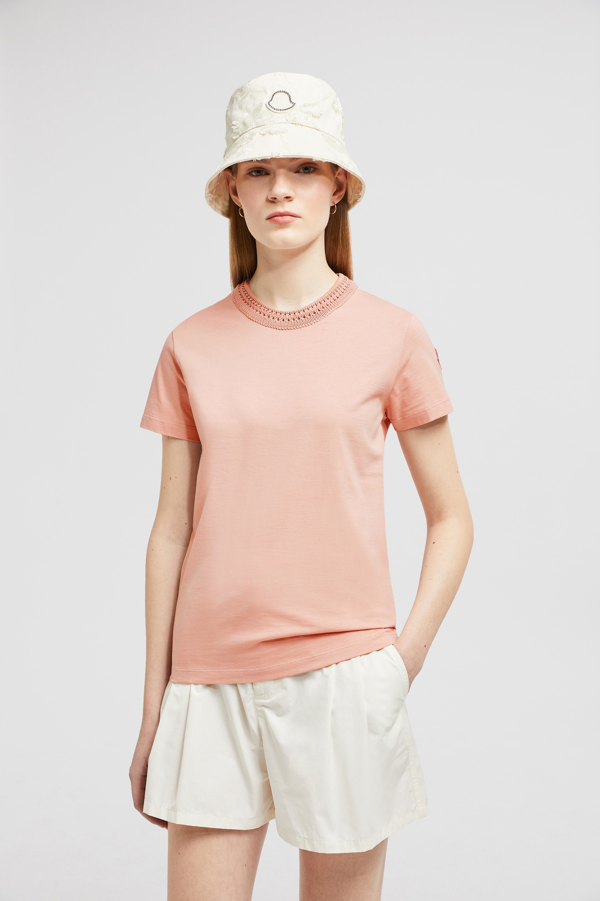 Crochet Accent Cotton T-Shirt - 2