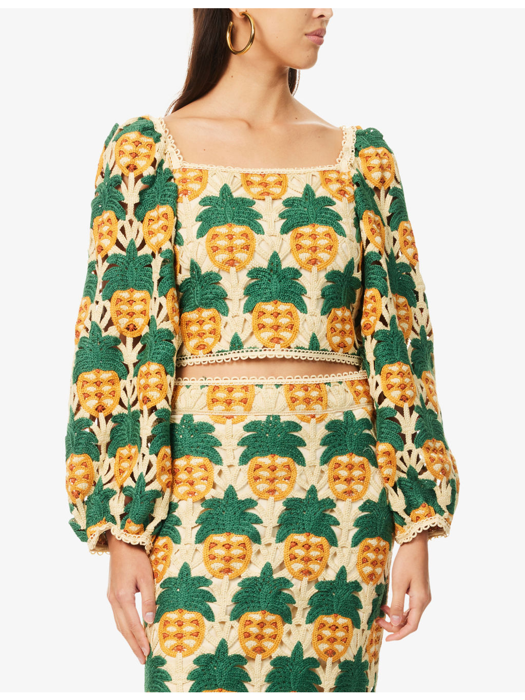 Pineapple Crochet Woven Top - 3