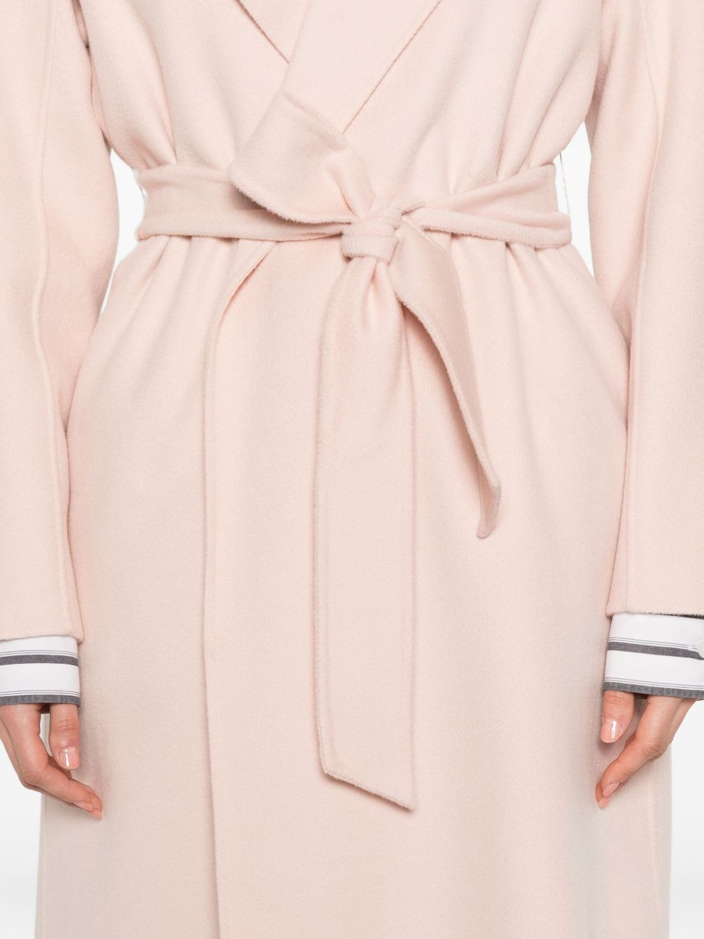belted single-breasted coat - 5