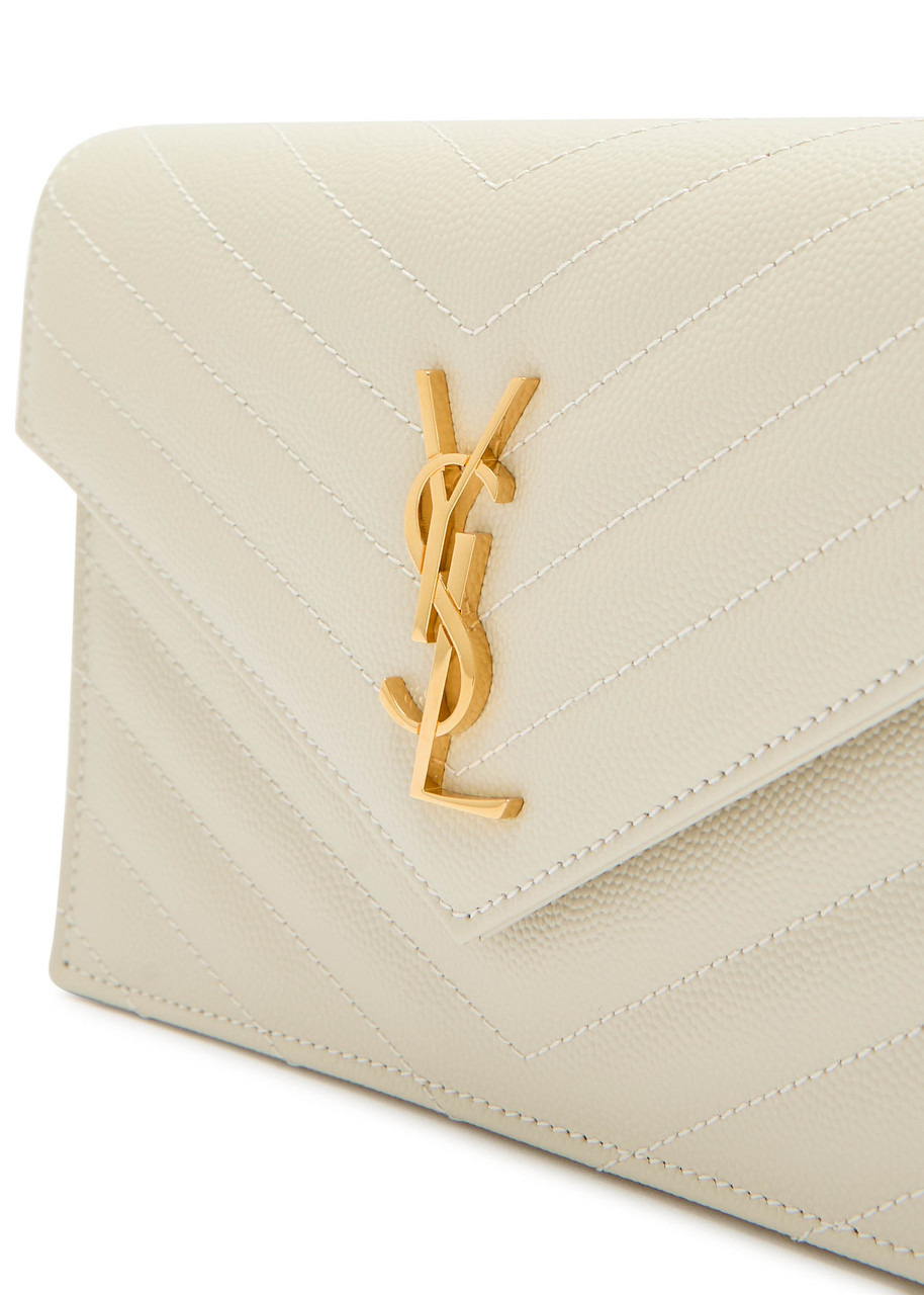 Saint Laurent Logo Quilted Leather Wallet-on-chain - 3