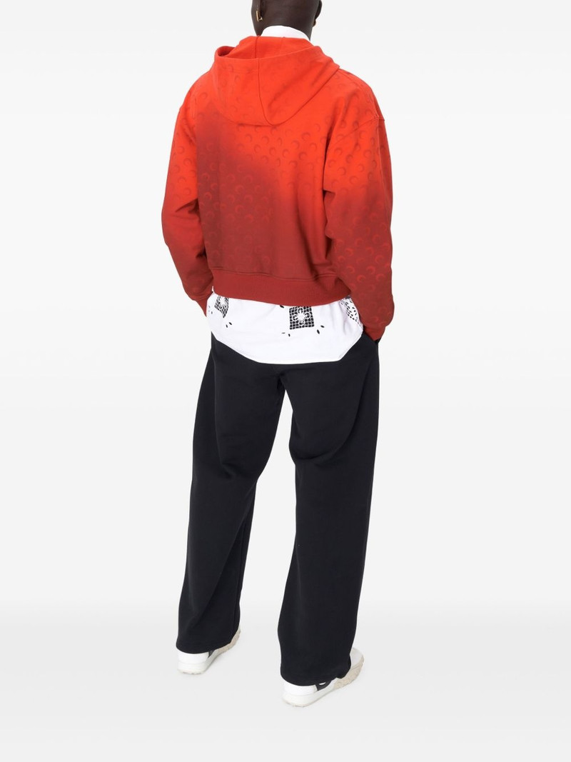 Marine Serre Moon-pattern fleece hoodie outlook