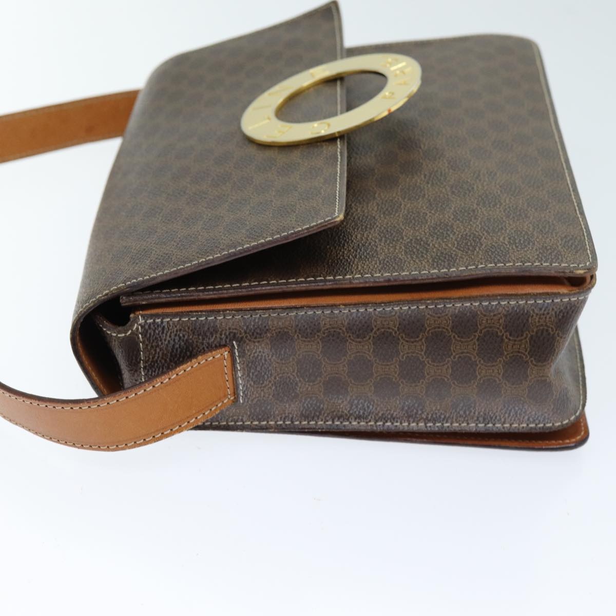 CELINE Macadam Canvas Shoulder Bag Pvc Brown - 3