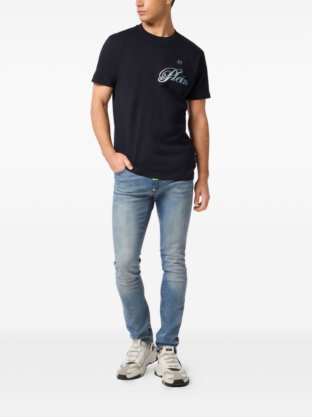 skull-print crew-neck T-shirt - 2