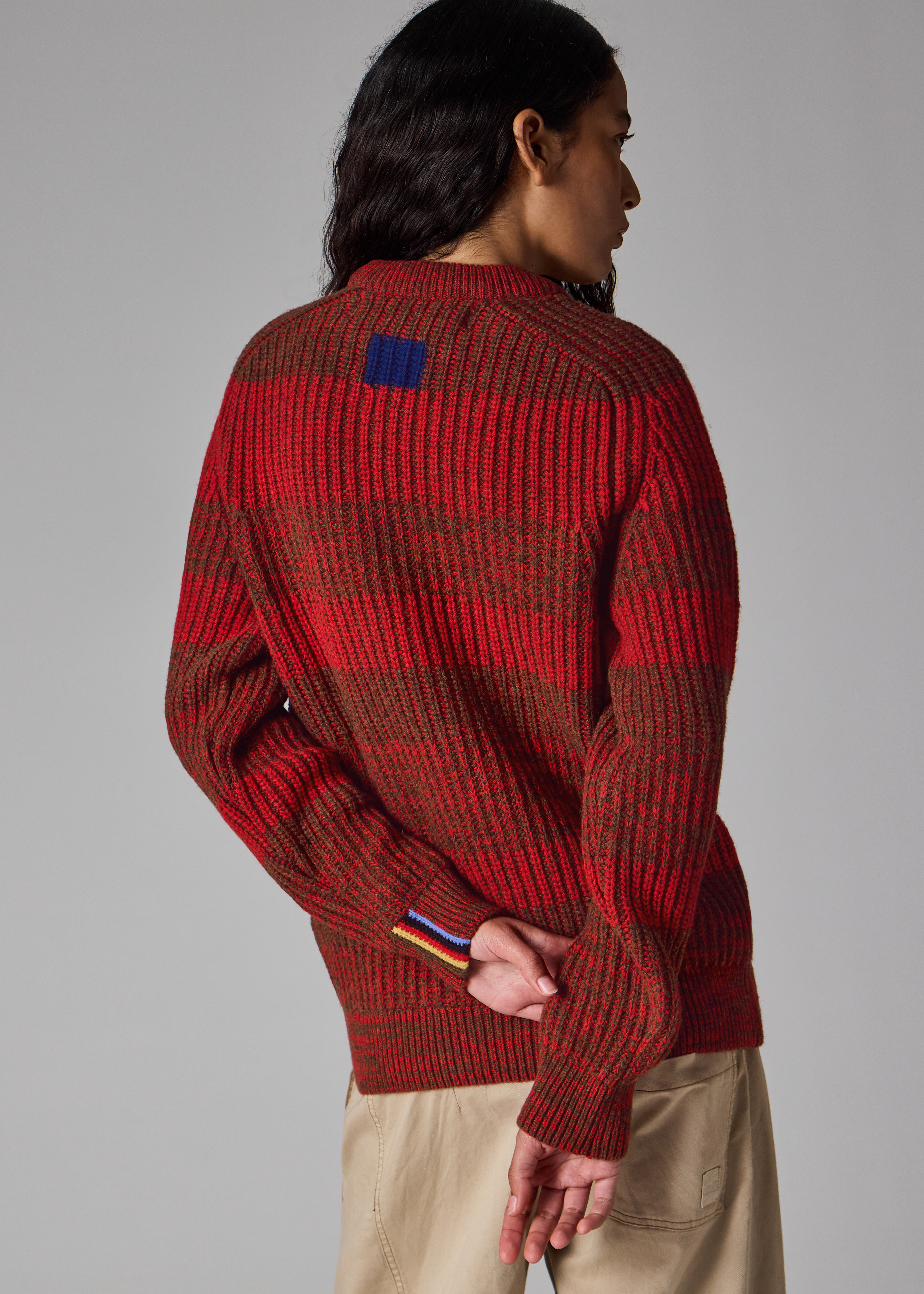 Paul Smith loves Barbour - Rosette Red Saddle Crew Neck Sweater - 8