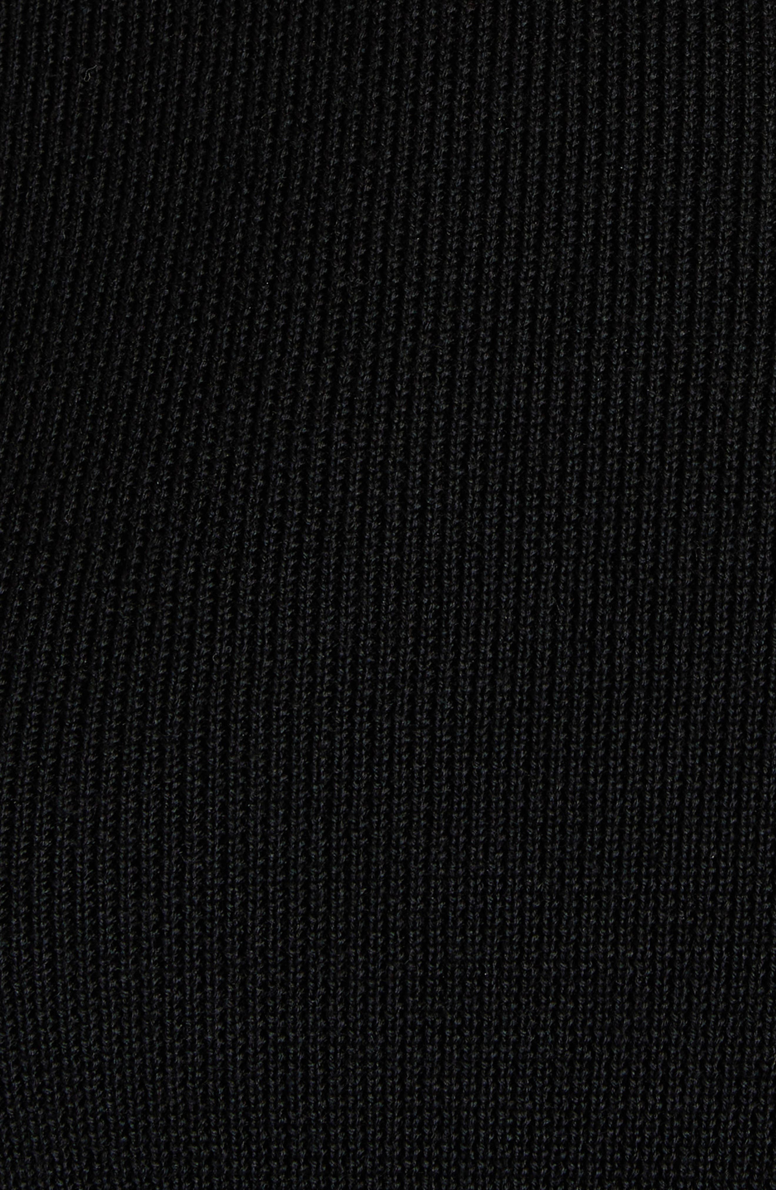 Valentino Garavani Ruffle Trim Rib Virgin Wool Sweater in Black at Nordstrom - 6