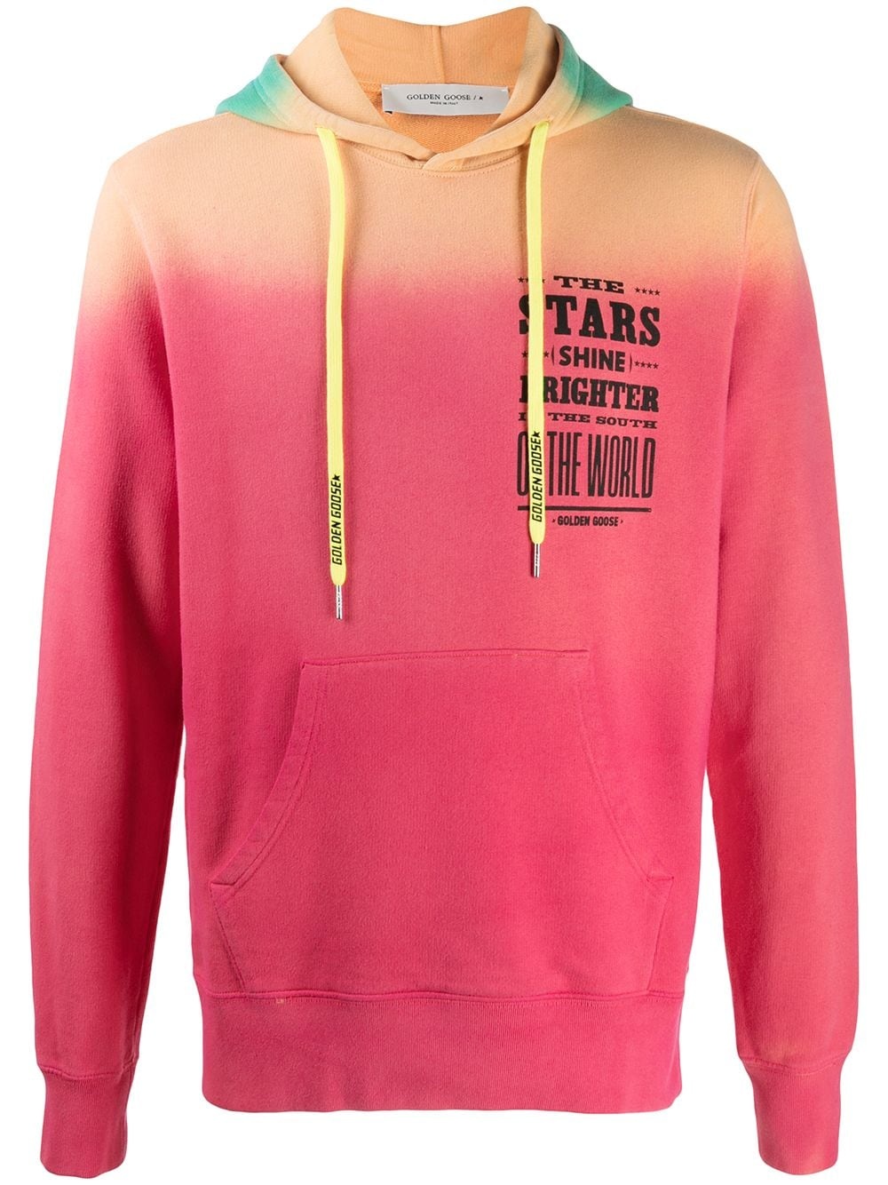 slogan-print gradient hoodie - 1