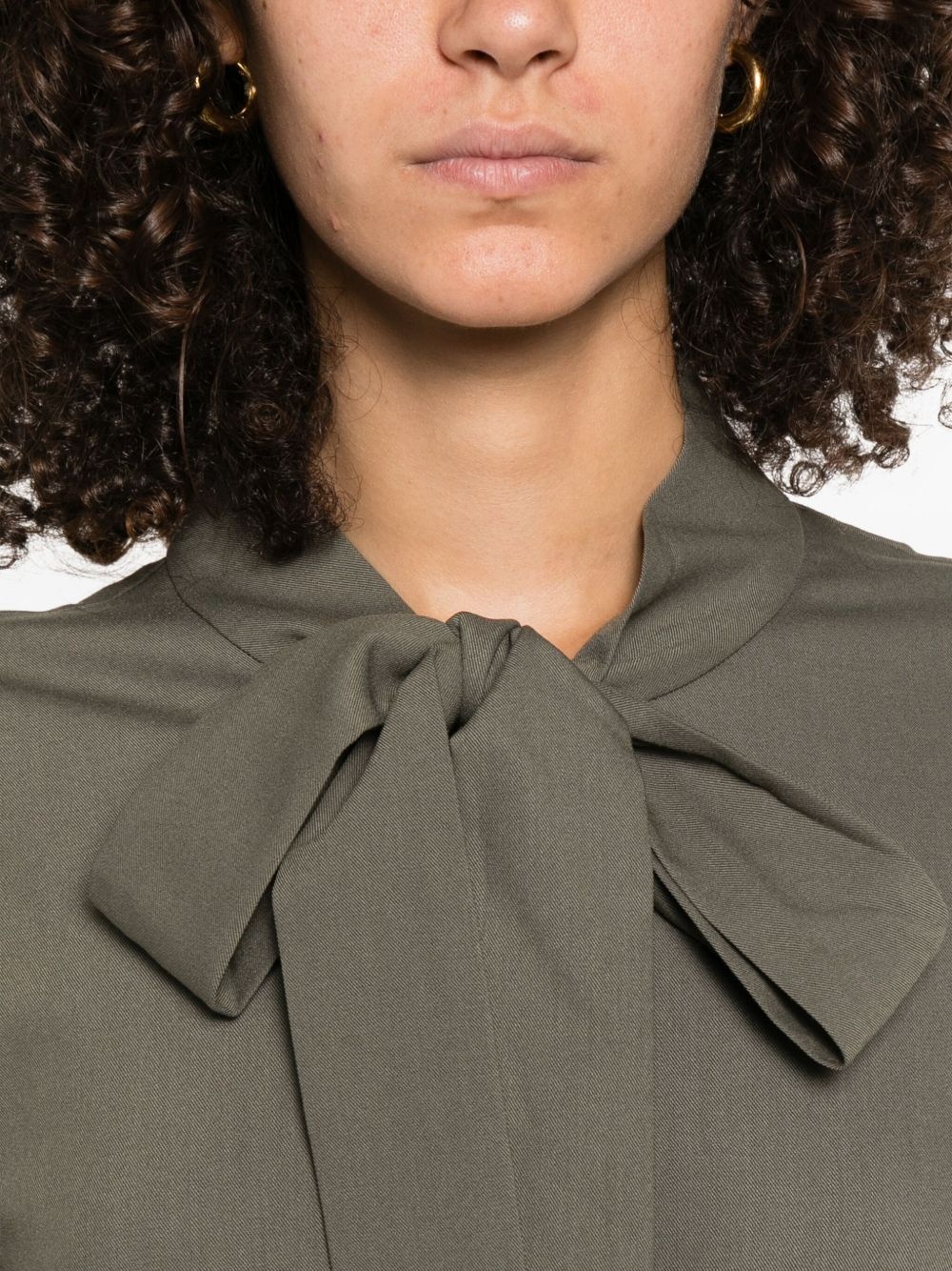 bow-neck long-sleeve blouse - 5
